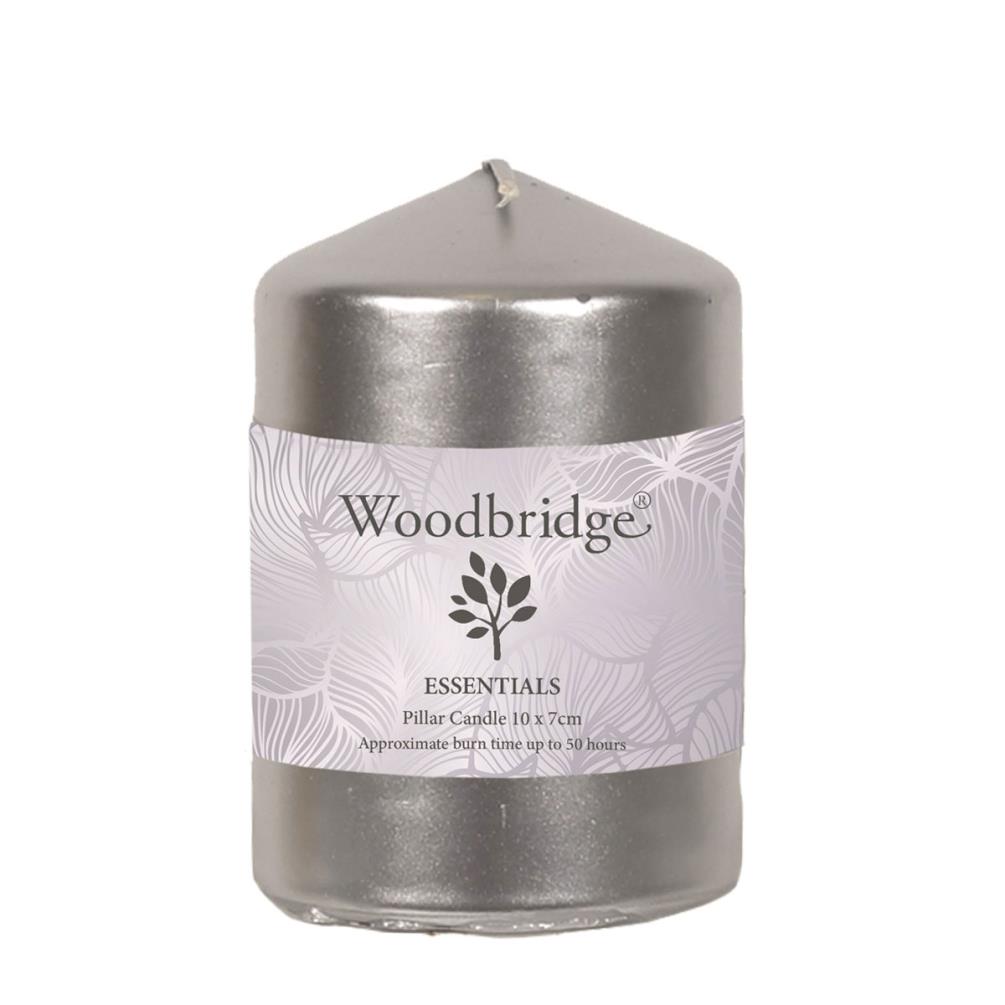 Woodbridge Siler Metallic Pillar Candle 10cm x 7cm £3.59